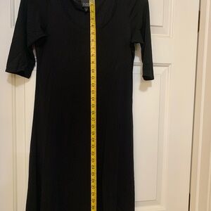 Eileen Fisher Silk Black Midi Dress